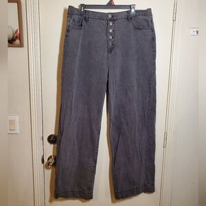 Forever 21 Charcoal Wide Leg Jeans